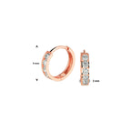 Klapoorringen zirkonia 14k roségoud