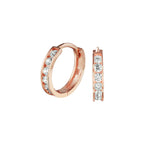 Klapoorringen zirkonia 14k roségoud