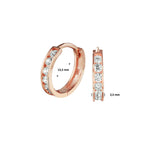 Klapoorringen zirkonia 14k roségoud