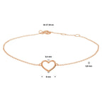 Armband hart 16 - 17 - 18 cm 14k roségoud
