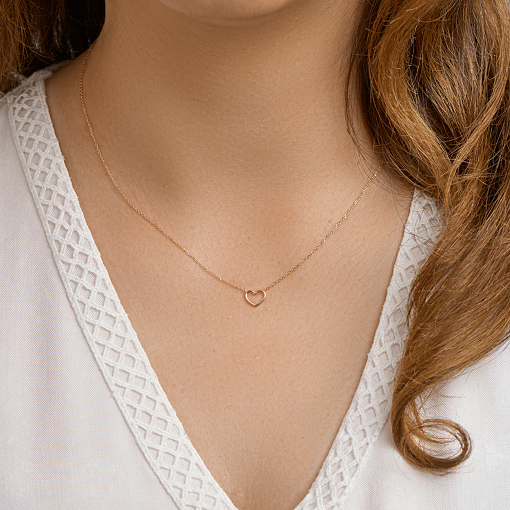 Collier hart 40 - 42 - 44 cm 14k roségoud