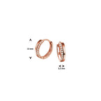 Klapoorringen zirkonia 14k roségoud