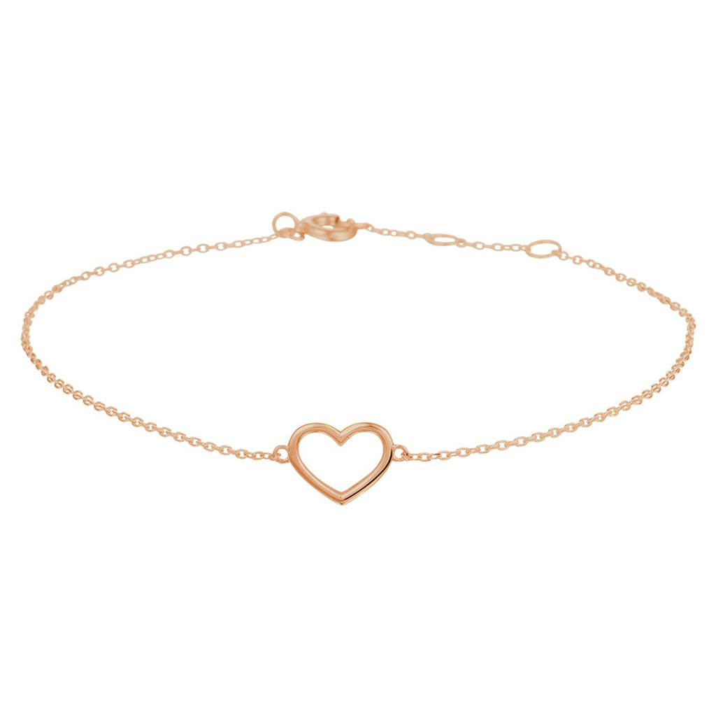 Armband hart 0,8 mm 16 - 17 - 18 cm 14k roségoud