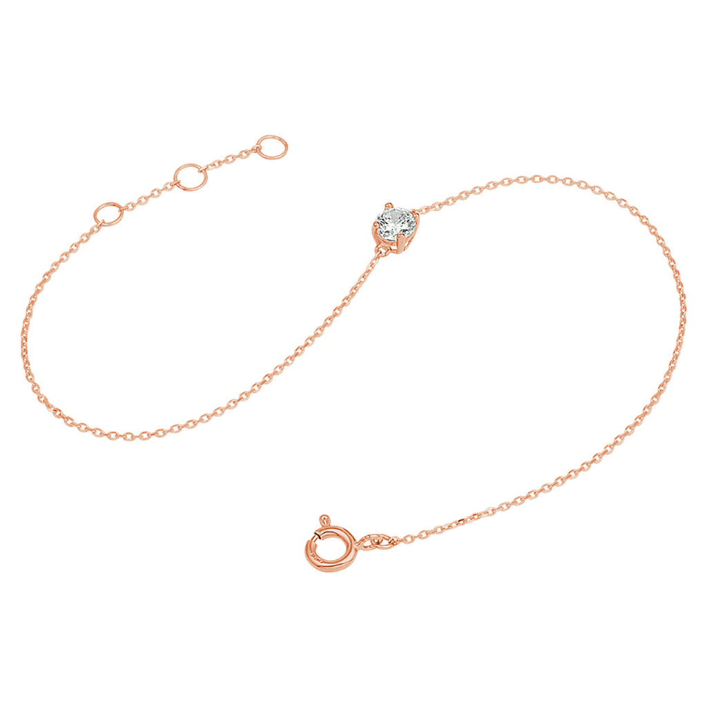 Armband zirkonia 0,8 mm 16,5 - 17,5 - 18,5 cm 14k roségoud