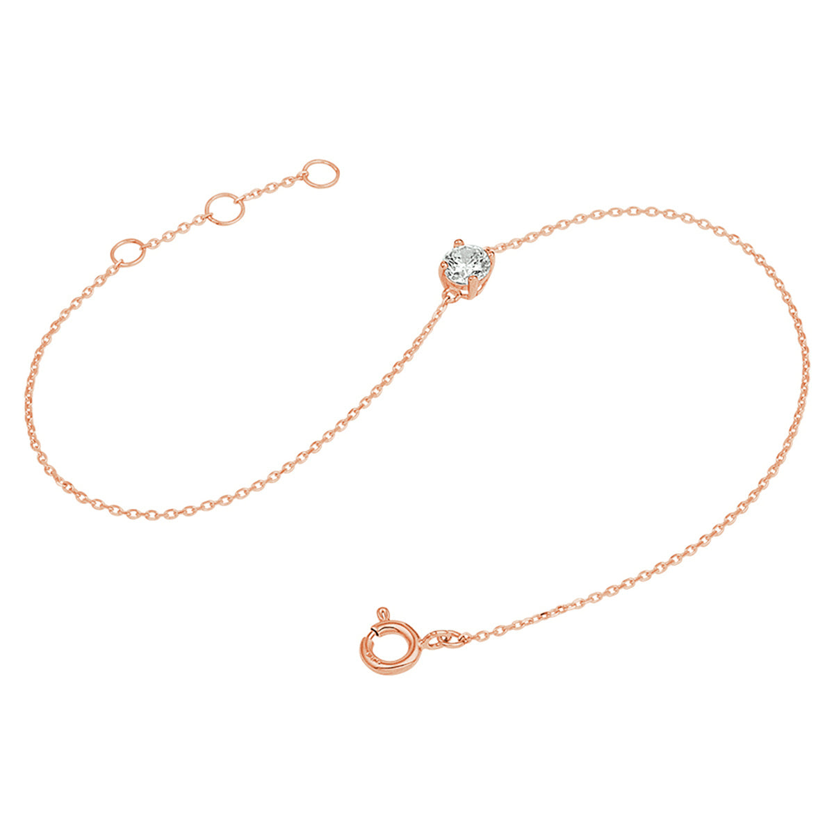 Armband zirkonia 0,8 mm 16,5 - 17,5 - 18,5 cm 14k roségoud