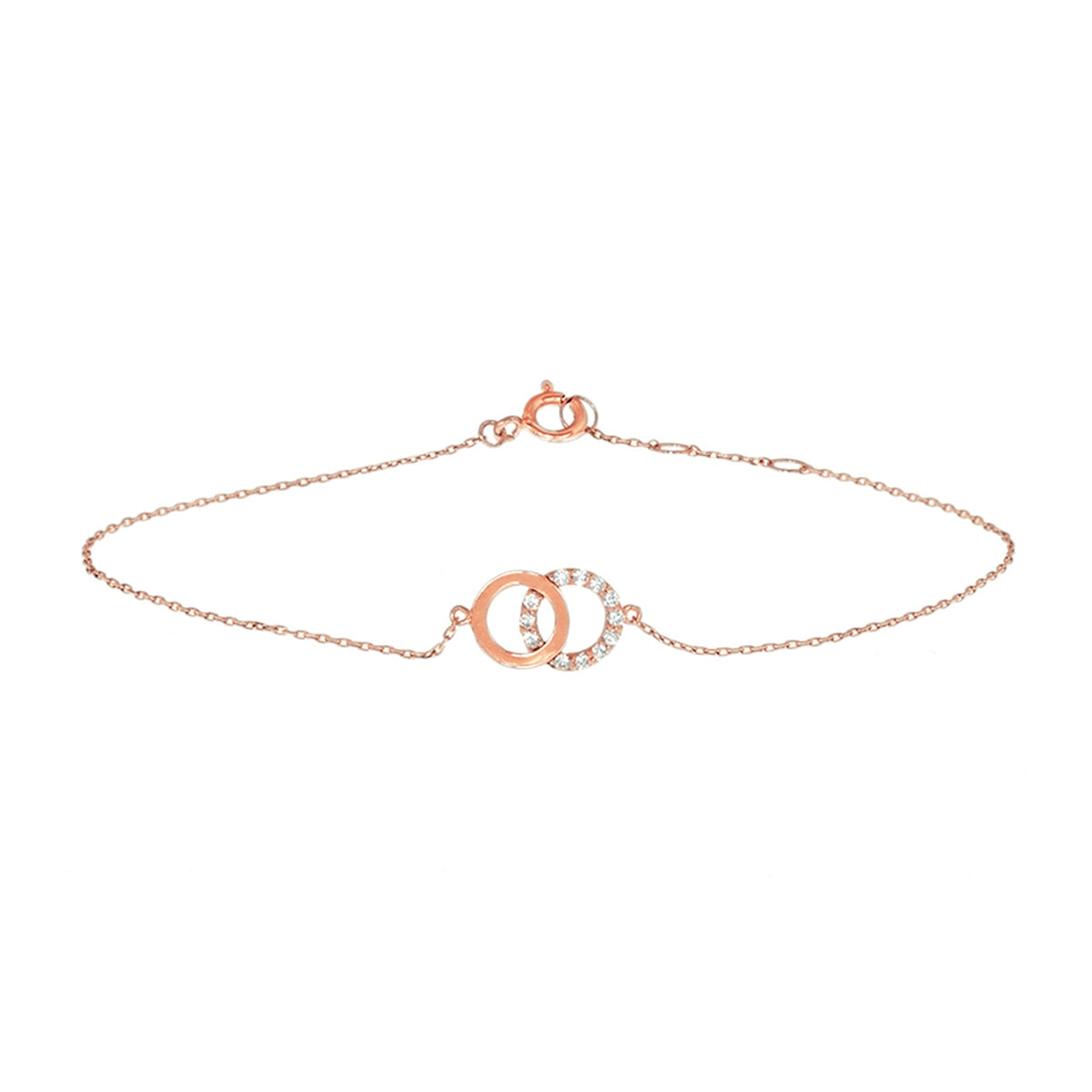 Armband zirkonia 16,5 - 18,5 14k roségoud