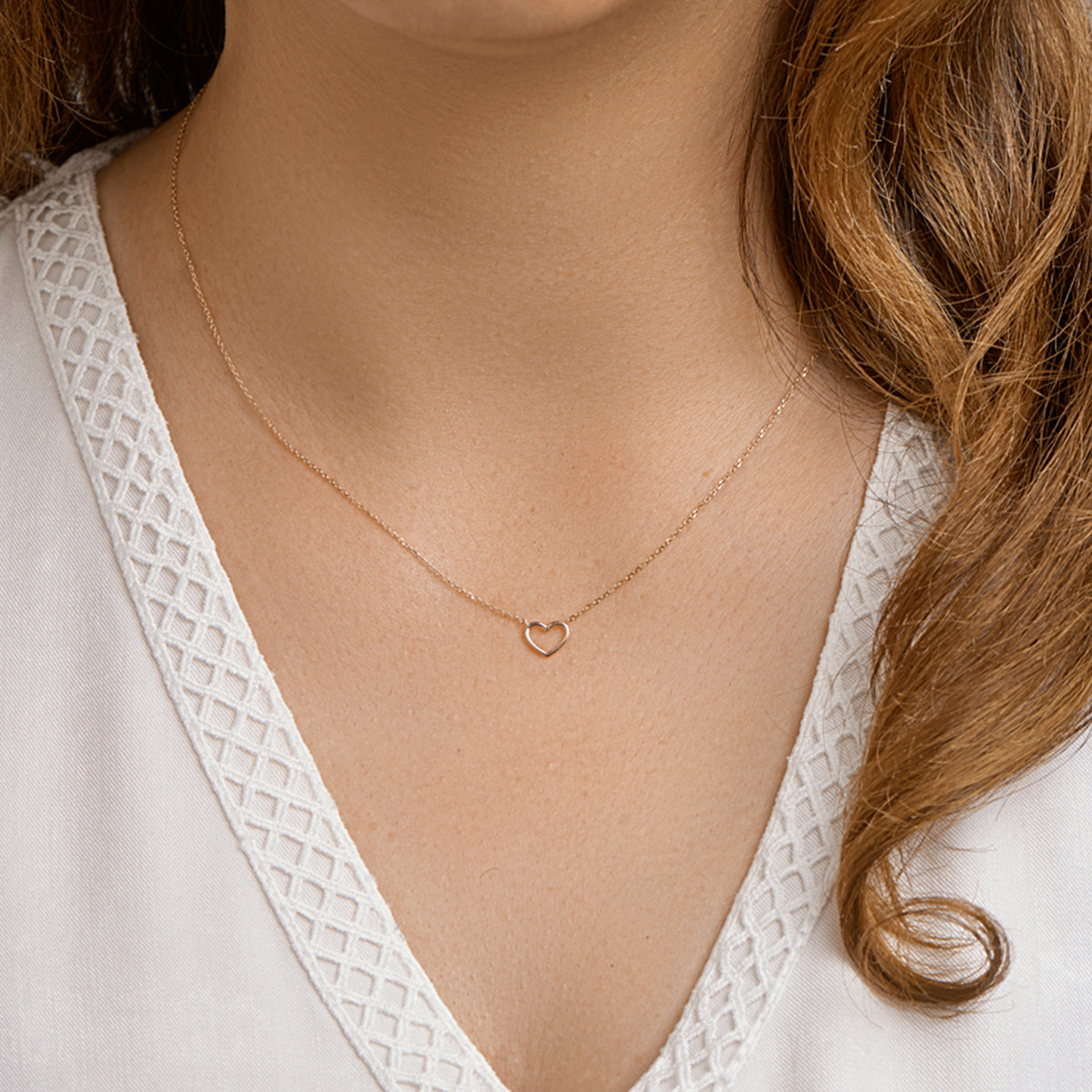 Collier hart 0,8 mm 40 - 42 - 44 cm 14k roségoud