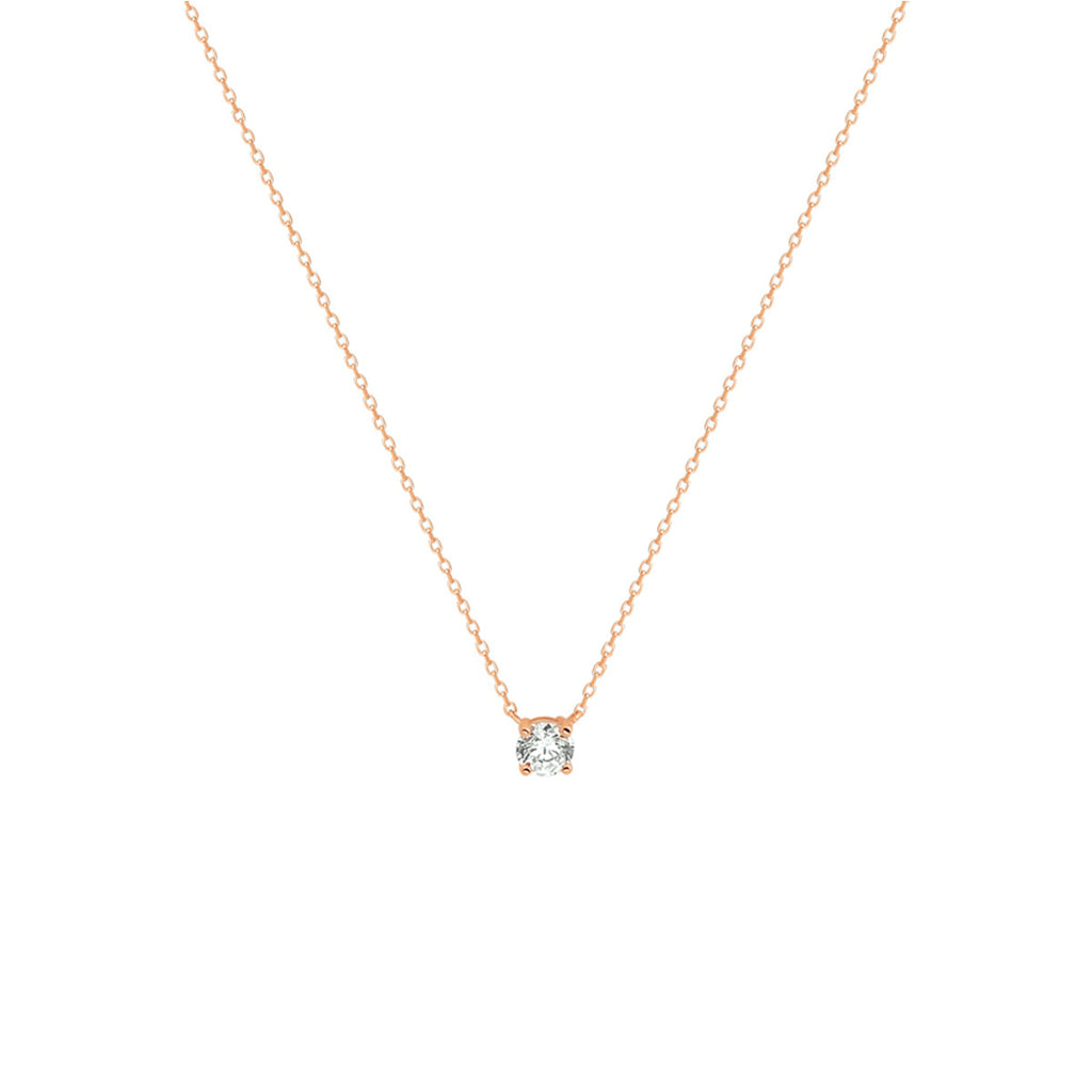 Collier zirkonia 0,8 mm 40 - 42 - 44 cm 14k roségoud