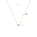 Collier zirkonia 0,8 mm 40 - 42 - 44 cm 14k roségoud