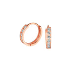 Klapoorringen zirkonia 14k roségoud