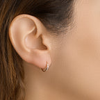 Klapoorringen zirkonia 14k roségoud
