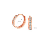Klapoorringen zirkonia 14k roségoud