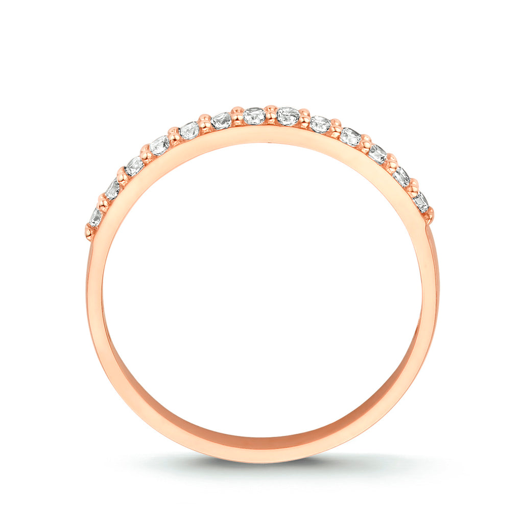 Aanschuifring zirkonia 14k roségoud