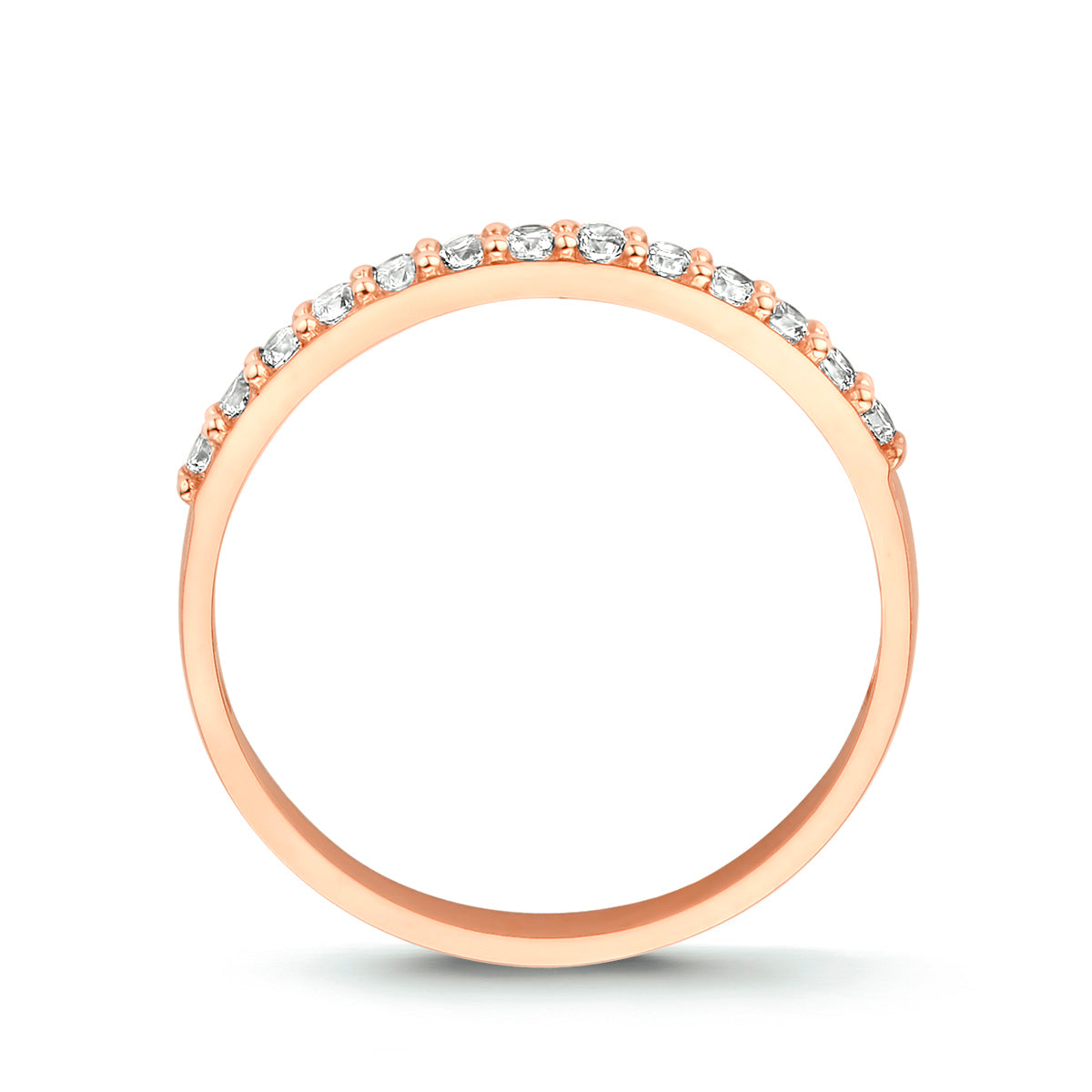 Aanschuifring zirkonia 14k roségoud