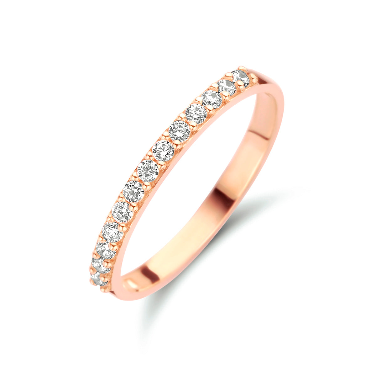 Aanschuifring zirkonia 14k roségoud