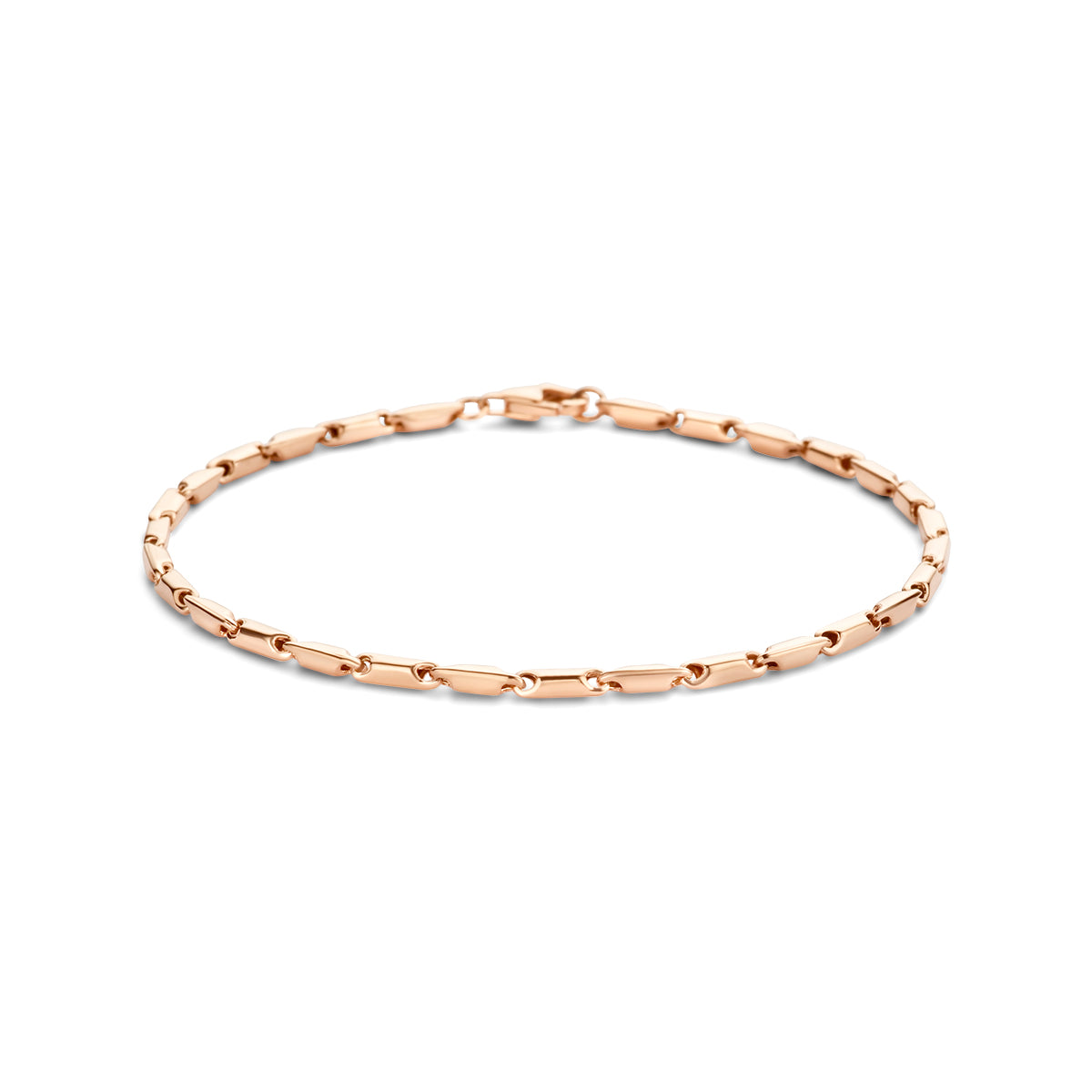 Armband staafjes 1,9 mm 19.5 cm 14k roségoud