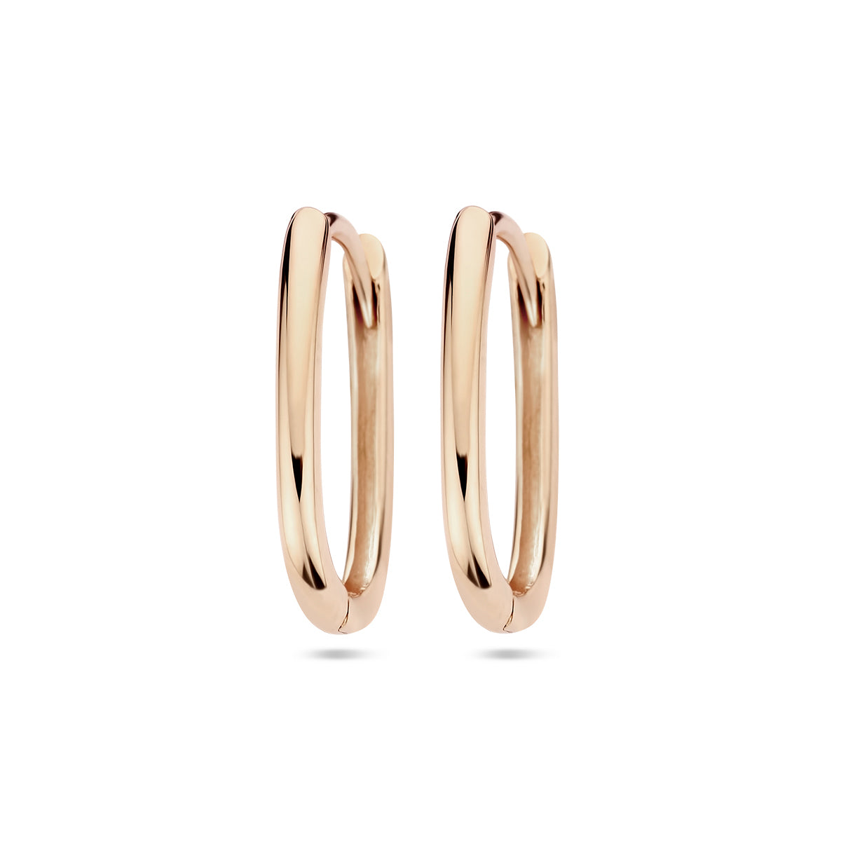 Klapoorringen paperclip 14k roségoud