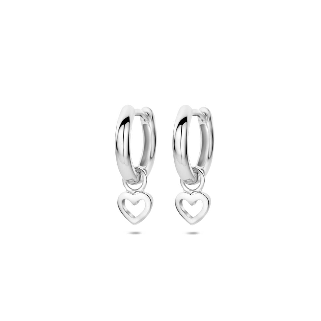 oorringen hart zilver gerhodineerd