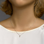 Hanger lab grown diamant 0.25ct f vsi 14k witgoud met palladium