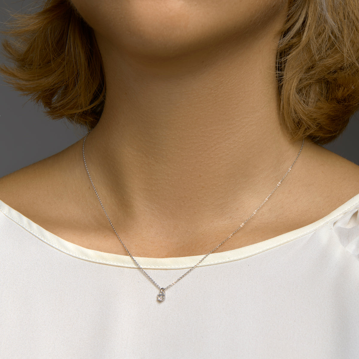 Hanger lab grown diamant 0.25ct f vsi 14k witgoud met palladium