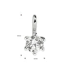 Hanger lab grown diamant 0.25ct f vsi 14k witgoud met palladium