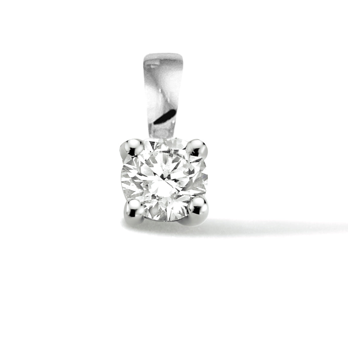 Hanger lab grown diamant 0.25ct h si 14k witgoud met palladium