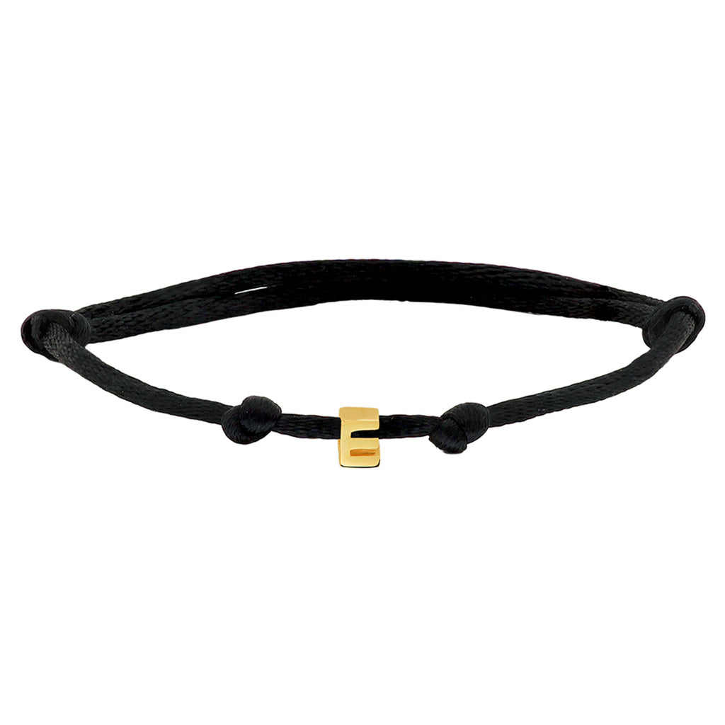 Armband satijn letter 14k goud met rubber/nylon/leer