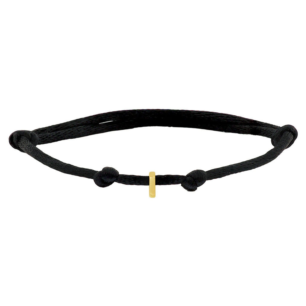 Armband satijn letter 14k goud met rubber/nylon/leer