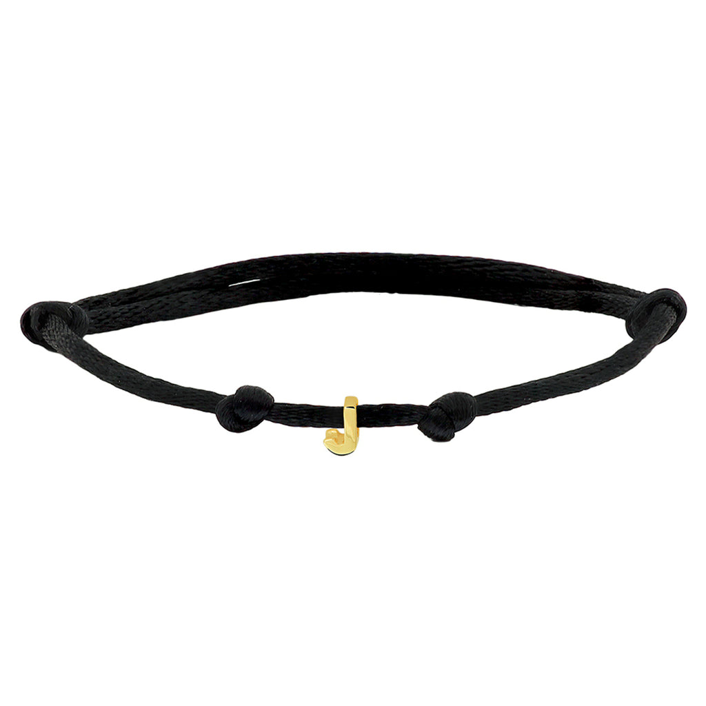 Armband satijn letter 14k goud met rubber/nylon/leer
