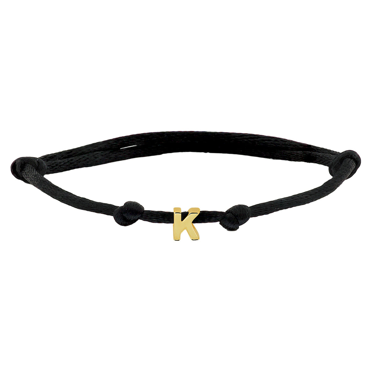 Armband satijn letter 14k goud met rubber/nylon/leer