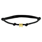 Armband satijn letter 14k goud met rubber/nylon/leer