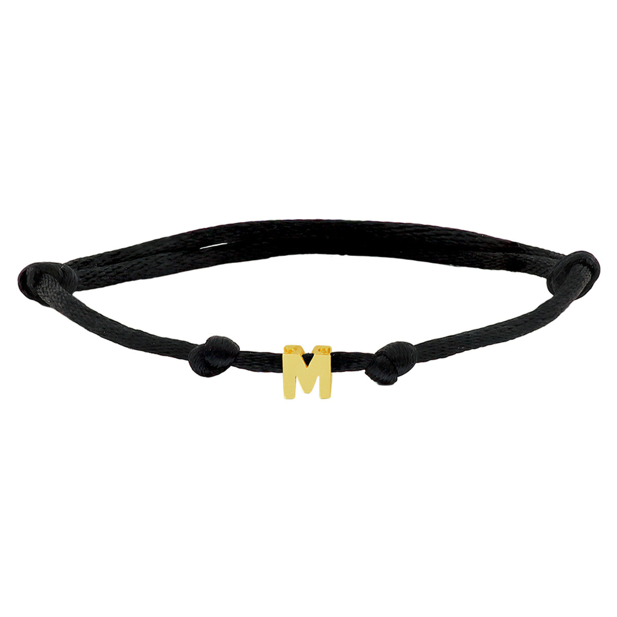 Armband satijn letter 14k goud met rubber/nylon/leer