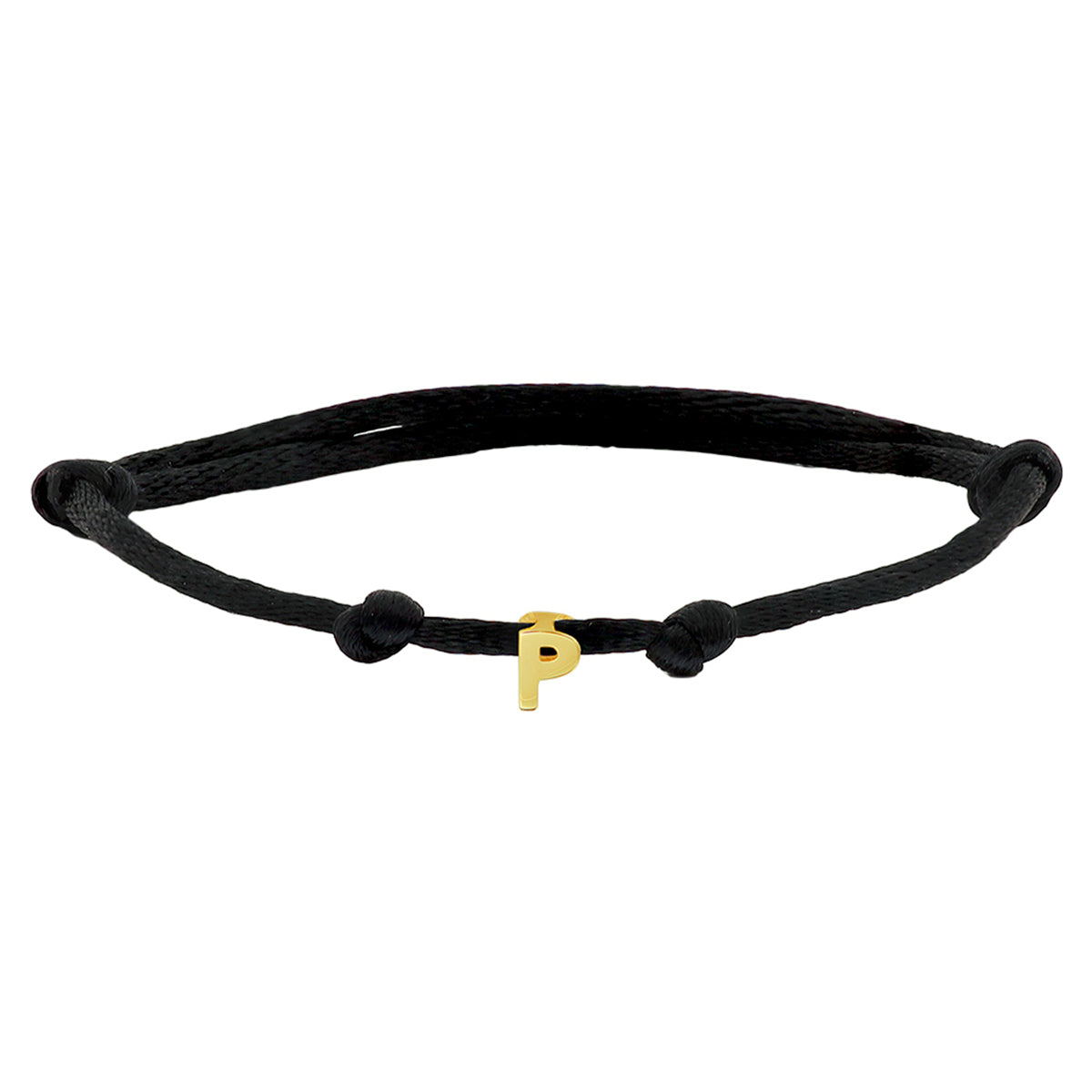 Armband satijn letter 14k goud met rubber/nylon/leer