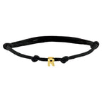 Armband satijn letter 14k goud met rubber/nylon/leer