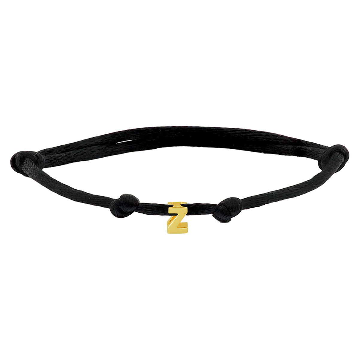 Armband satijn letter 14k goud met rubber/nylon/leer