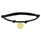 Armband satijn letter 14k goud met rubber/nylon/leer