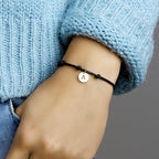 Armband satijn letter 14k goud met rubber/nylon/leer