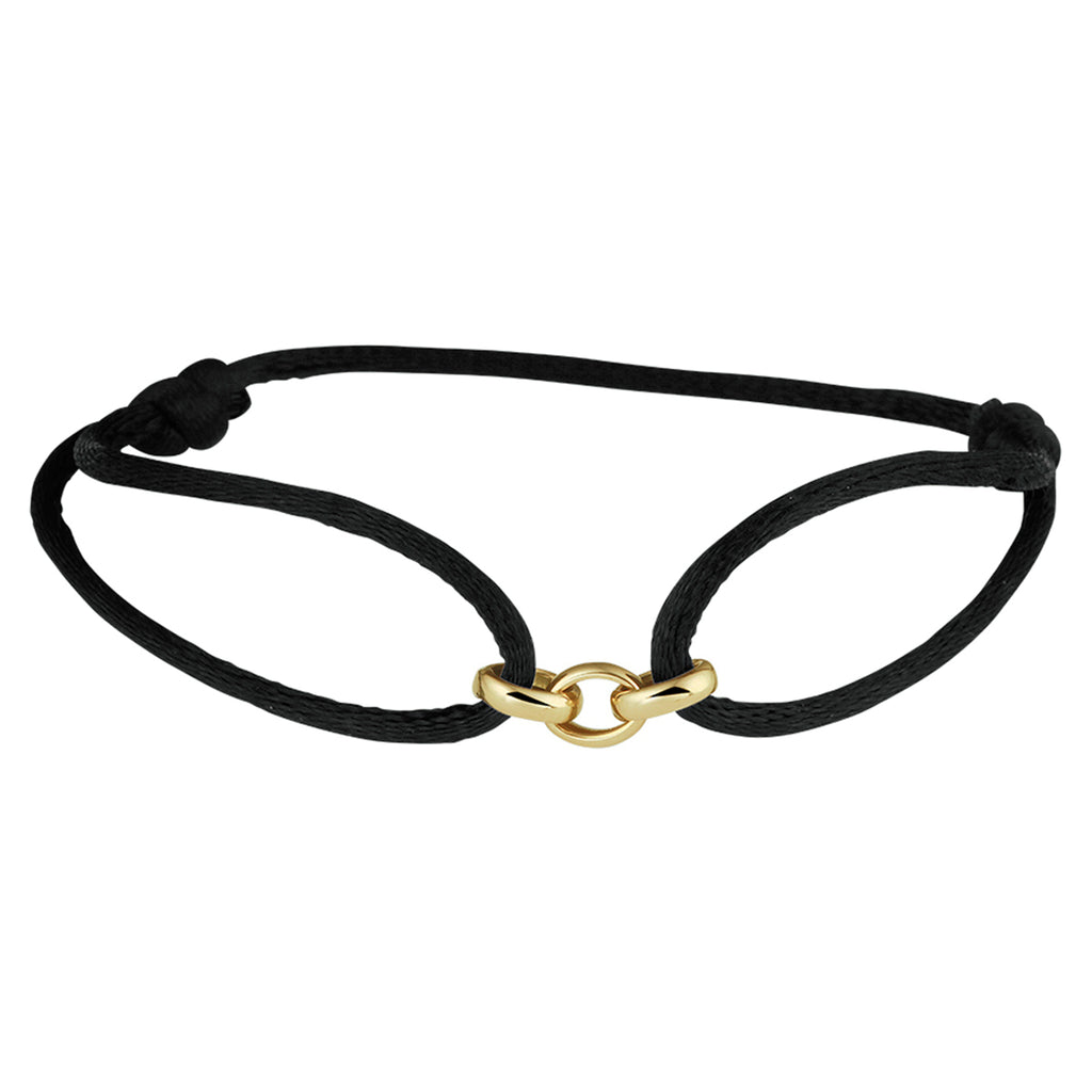 Armband satijn 14k goud met rubber/nylon/leer