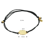 Armband katoen zeshoek 13 - 19 cm 14k goud met rubber/nylon/leer