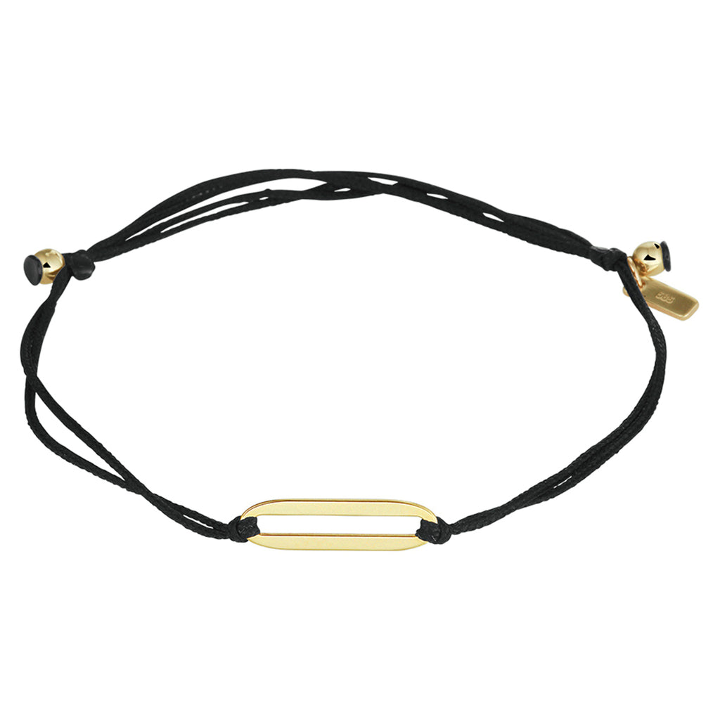 Armband katoen 13 - 19 cm 14k goud met rubber/nylon/leer