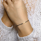 Armband katoen 13 - 19 cm 14k goud met rubber/nylon/leer