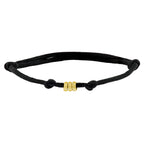 Armband satijn (kinder lengte) 14k goud met rubber/nylon/leer