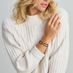 Armband satijn 14k goud met rubber/nylon/leer