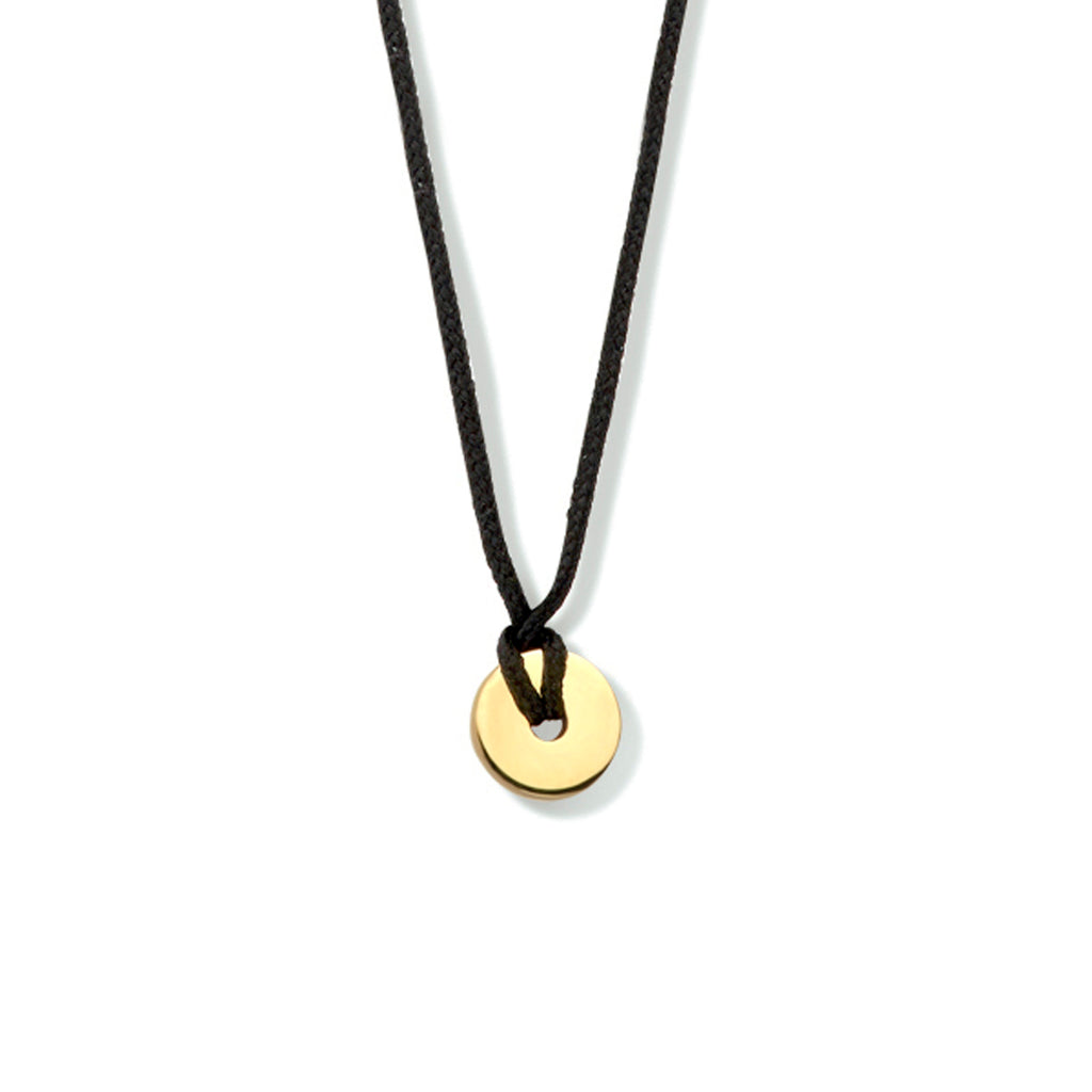 Collier katoen 60 cm 14k goud met rubber/nylon/leer