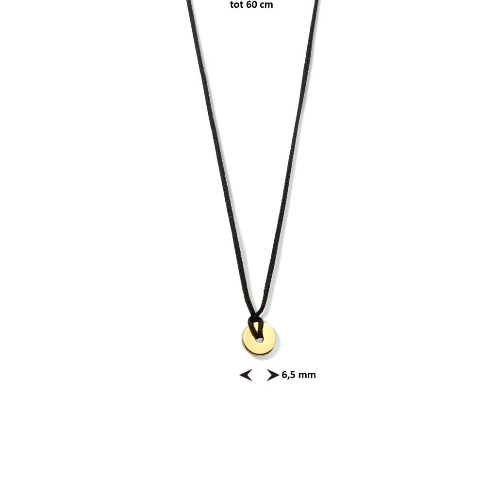 Collier katoen 60 cm 14k goud met rubber/nylon/leer