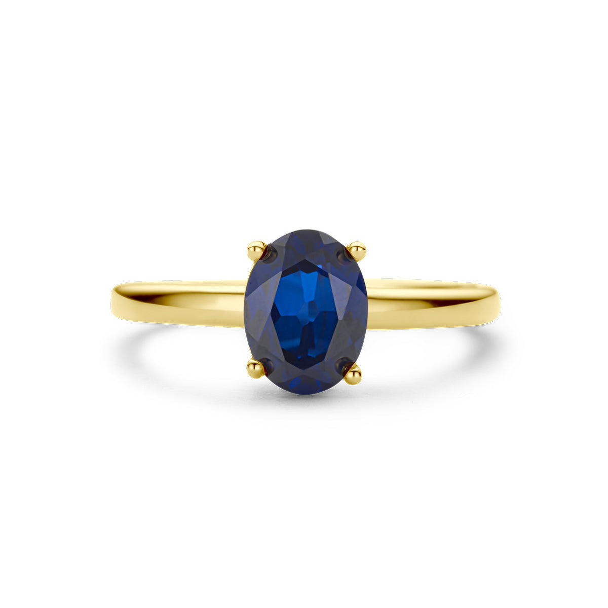 ring saffier 14K geelgoud
