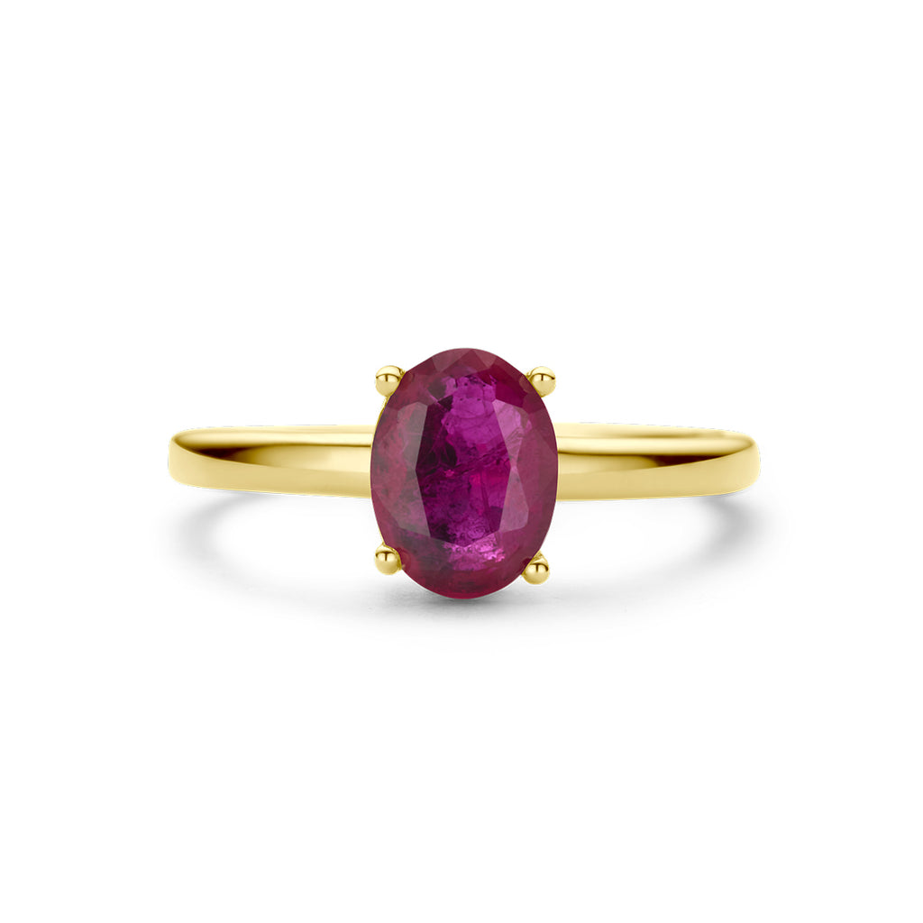 ring robijn 14K geelgoud