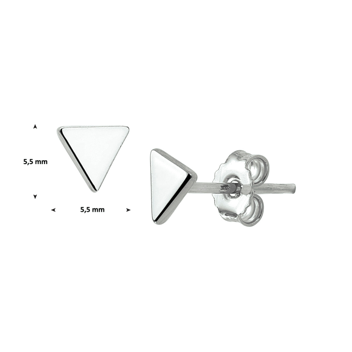 Dreieck-Ohrringe aus Silber rhodiniert