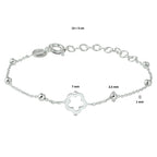armband bloem 13 + 3 cm zilver gerhodineerd