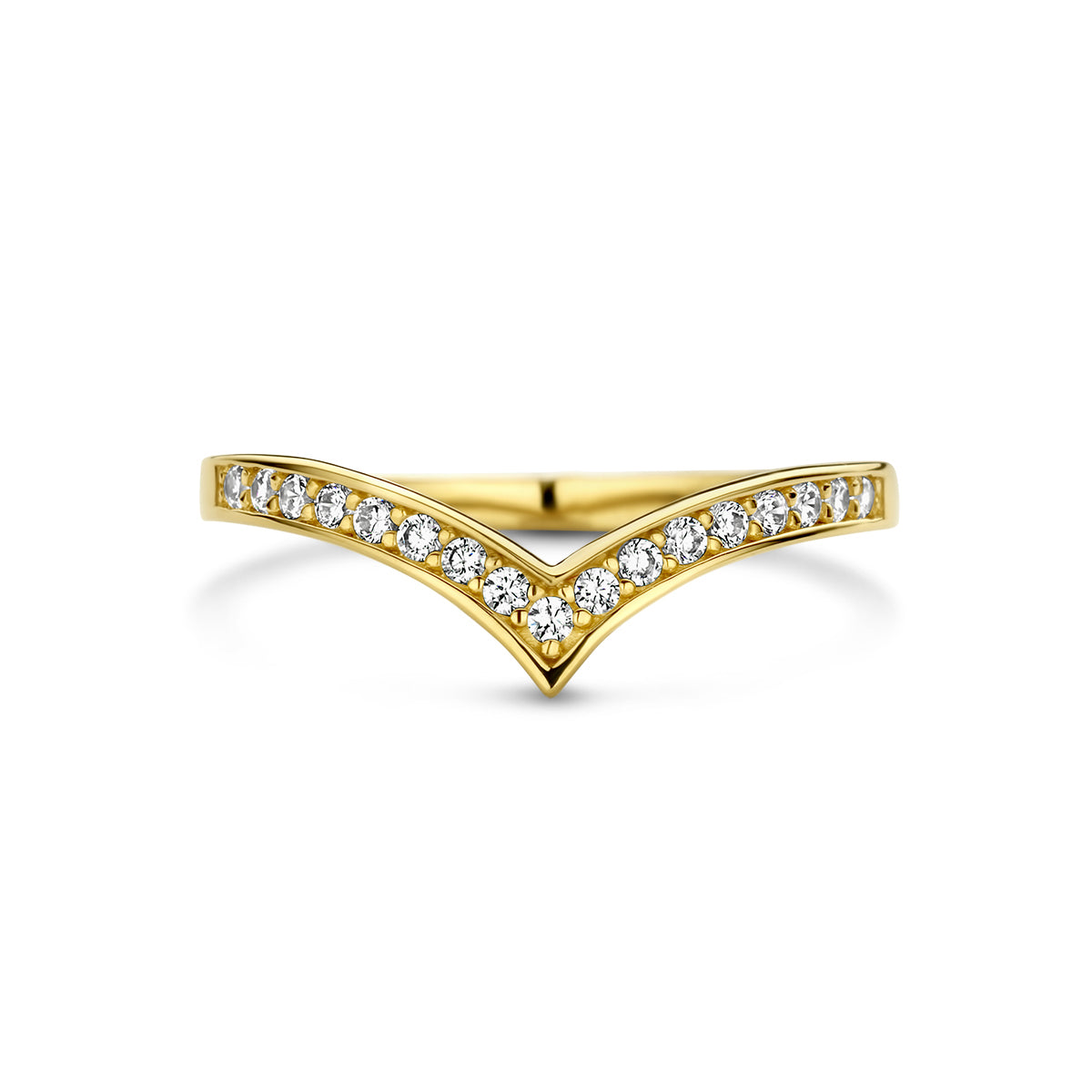 Ring mit Zirkonia 14K Gelbgold